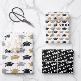 Custom Year Graduation Cap Trio Pattern Wrapping P  Sheets