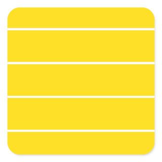 Custom Yellow White Striped Trend Colors Blank Square Sticker