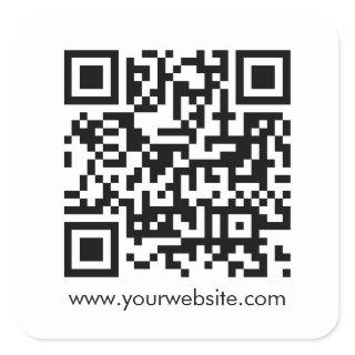 Customer Business QR Code Modern Simple Template Square Sticker