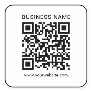 Customer Simple Template Business QR Code White Square Sticker