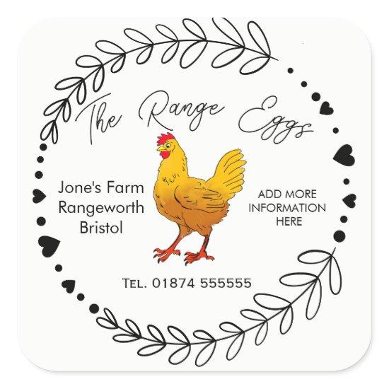 customise egg box Label  free range
