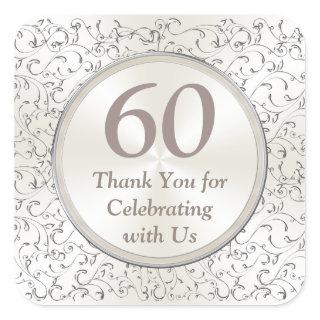 Customizable 60th Anniversary Stickers YEAR, TEXT