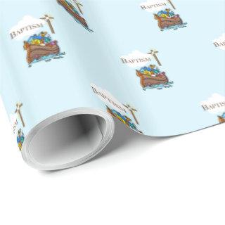 Customizable, Baby Boy Baptism Noah's Ark