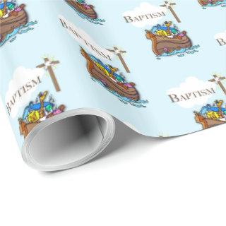 Customizable, Baby Boy Baptism Noah's Ark