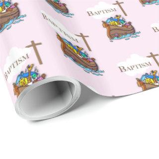 Customizable, Baby Girl Baptism Noah's Ark
