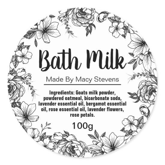 Customizable Bath Milk Label