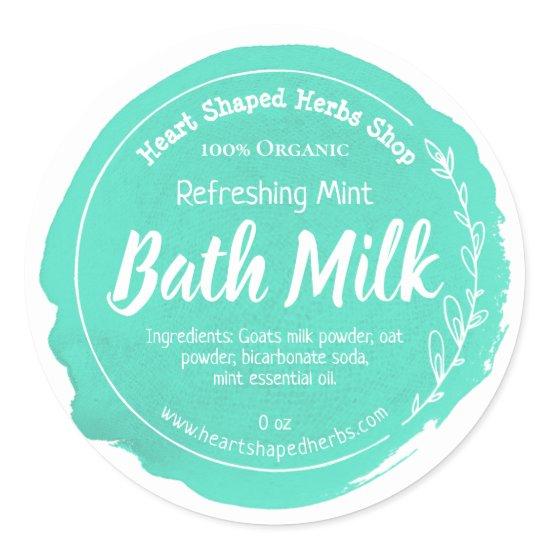 Customizable Bath Milk Label Handmade Business