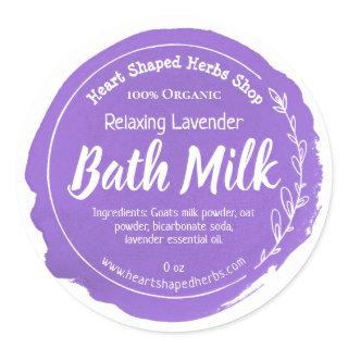 Customizable Bath Milk Label Handmade Business