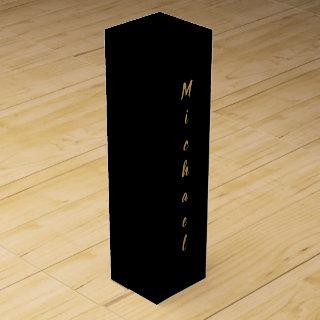 Customizable black monogram wine box