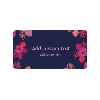 customizable blue floral elegant sticker label