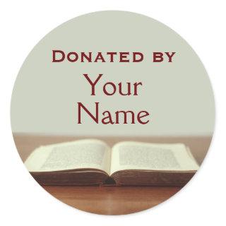 Customizable Book Donation Stickers Add Your Name