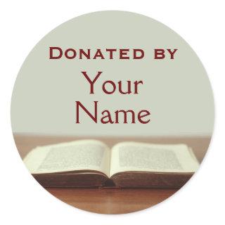 Customizable Book Donation Stickers Add Your Name