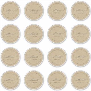 Customizable Calligraphy Kraft 6.9 cm 2.72 inch Sticker