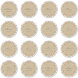 Customizable Calligraphy Kraft 6.9 cm 2.72 inch Sticker