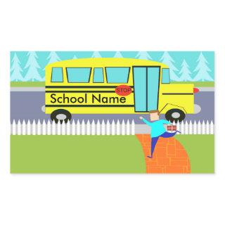Customizable Catching the School Bus Stickers