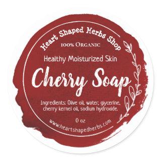 Customizable Cherry Soap Label Handmade Business