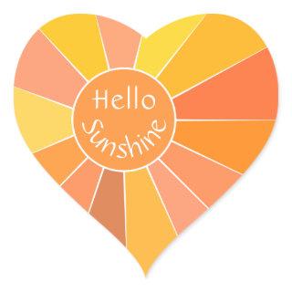 Customizable Colorful Abstract Sun Design | Heart Sticker