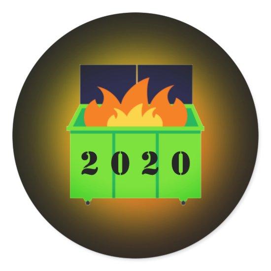 Customizable dumpster fire 2020 classic round sticker