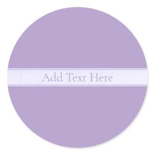 Customizable Elegant Light Lavender Purple Classic Round Sticker