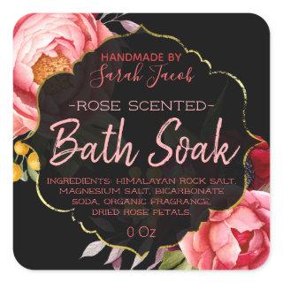 Customizable Floral Bath Soak Label