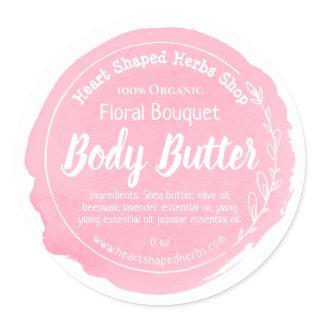 Customizable Floral Body Butter Label Handmade