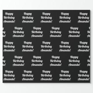 Customizable Happy Birthday Text | Black & White