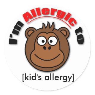 Customizable kids allergy sticker! classic round sticker