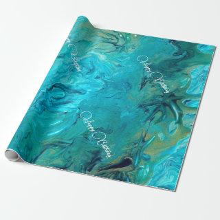 Customizable marble effect texturized emerald blue