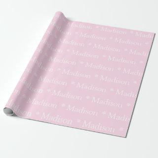 Customizable name pattern light pink white gift