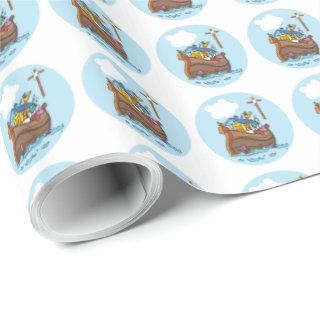 Customizable Noah’s Ark Baby Baptism, Boy Blue