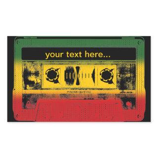 Customizable Old School Reggae Cassette Rectangular Sticker