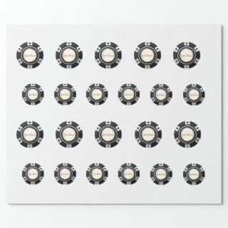 Customizable poker chips black white gold pattern