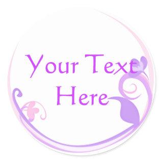 Customizable Purple Flower Stickers