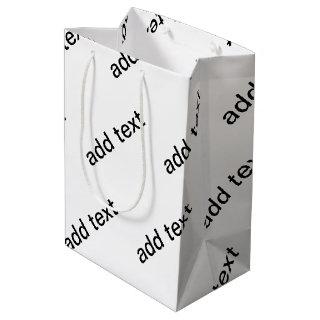 Customizable Repeating Text Modern White & Black Medium Gift Bag