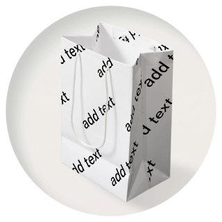 Customizable Repeating Text Modern White & Black Medium Gift Bag