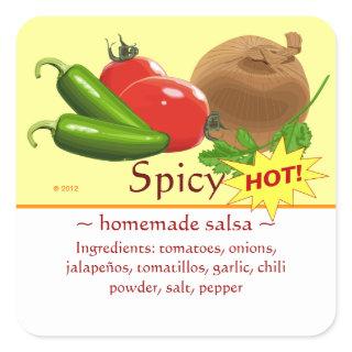 Customizable Square Salsa Stickers