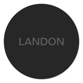 Customizable Text | Bold Modern Black & White Classic Round Sticker