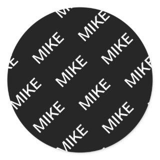 Customizable Text | Bold Modern Black & White Classic Round Sticker