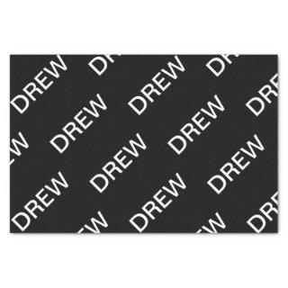 Customizable Text | Bold Modern Black & White Tissue Paper