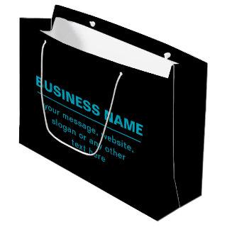 Customizable Text for Business Etc. Editable Black Large Gift Bag