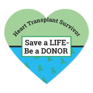 Customizable Transplant Organ Donation Heart Sticker