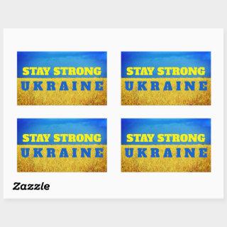 Customizable Ukraine blue sky yellow wheat field Rectangular Sticker