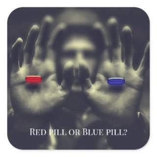 Customizable Wake Up Red Pill or Blue Choice 2020 Square Sticker