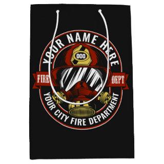 Customize NAME Firefighter Helmet Mask Fire Rescue Medium Gift Bag