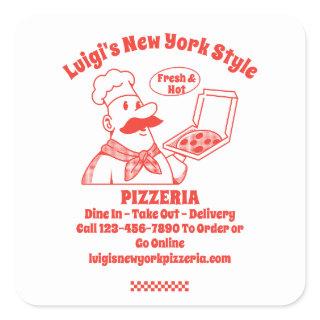 Customize Pizza Restaurant Detailed Graphic  Square Sticker