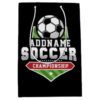 Customize Soccer ADD TEXT Varsity Team Player  Medium Gift Bag