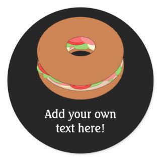 Customize this Bagel graphic Classic Round Sticker