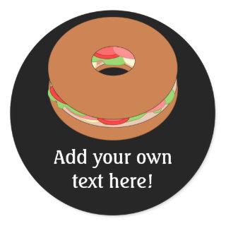 Customize this Bagel graphic Classic Round Sticker