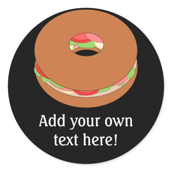 Customize this Bagel graphic Classic Round Sticker