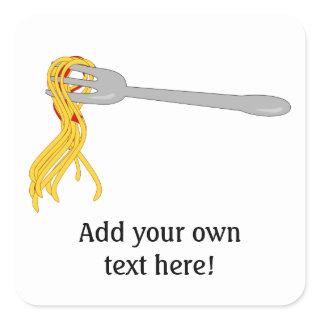 Customize this Spaghetti Pasta graphic Square Sticker